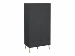 Calicosy Armario 2 puertas y 2 cajones con patas de madera H200,1 cm - TARP Gris Hot