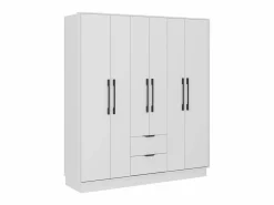 Vente-unique Armario 6 puertas y 2 cajones de 162 cm - FEOVA Blanco Online