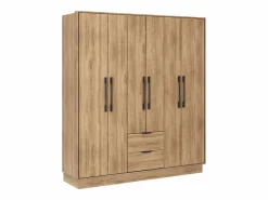 Armario 6 puertas y 2 cajones Ancho 162 en natural - FEOVA^Vente-unique Clearance