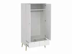 Calicosy Mueble Perchero|Armario 2 puertas y 2 cajones con patas de madera H200,1 cm - TARP