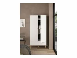 Calicosy Mueble Perchero|Armario 2 puertas y 2 cajones con patas de madera H200,1 cm - TARP