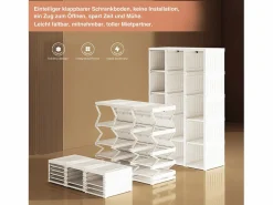Armario 69 x 170 x 50 cm (An x Al x Pr) Fácil montaje Armario con puertas magnéticas Blanco Clearance