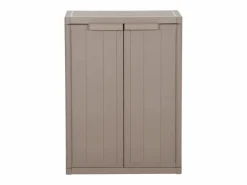 vidaxl Armario almacenaje de jardín PP apariencia madera 65x45x88 cm Marru00f3n Discount