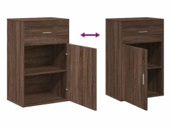 Armario almacenaje madera ingeniería marrón roble 56,5x39x90 cm^vidaxl Clearance