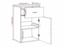 vidaxl Armario almacenaje madera ingeniería hormigón 56,5x39x90cm Gris Online