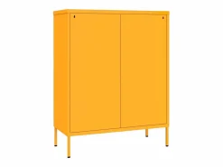 vidaxl Cajonera De Escritorio|Armario almacenamiento acero mostaza 80x35x101,5 cm