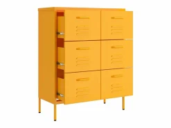 vidaxl Cajonera De Escritorio|Armario almacenamiento acero mostaza 80x35x101,5 cm
