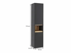 Vicco Armario alto /artisan 38x33x170 viola Gris