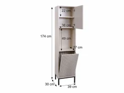 Armario alto -O42, aspecto madera beige^MCW New