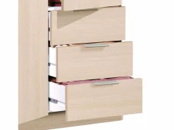 Armario Andy Melamina Roble, 3 Puertas y 3 Cajones, Dormitorio 121x180x52 cm Marru00f3n Clearance