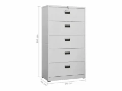 vidaxl Armario archivador de acero claro 90x46x164 cm Gris Best