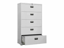 vidaxl Armario archivador de acero claro 90x46x164 cm Gris Best