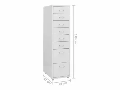 vidaxl Armario archivador móvil metal 28x41x109 cm Gris Hot
