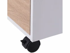 Homcom Cajonera De Escritorio|Armario archivador móvil roble y blanco 40x50x57,5 cm