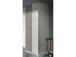 Loungitude Armario Ares Plus 2 puertas con barra + 3 estantes blanco/basalto 200x90x52 cm Gris Hot