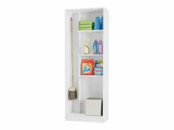 Armario Auxiliar Multiusos 2 Puertas Abatibles Mate 61x170 cm Blanco Hot