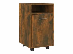 vidaxl Estantería|Armario auxiliar ruedas contrachapado roble ahumado 33x38x60 cm