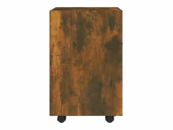 vidaxl Estantería|Armario auxiliar ruedas contrachapado roble ahumado 33x38x60 cm