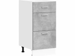 vidaxl Cocina Completa|Armario bajo "Lyon" Hormigón 40x46x81,5 cm Madera de ingeniería