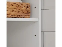 Armario Baño Alta Mueble Columna de baño Armario para baño con 5 Estantes Estanterías de baño Medidas: 40x30x160cm BZR43-W ES^Sobuy Discount