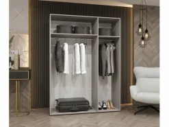 Abiks Möbel Armario Bari 1 con puertas batientes 202/150/52 3 puertas Negro Outlet