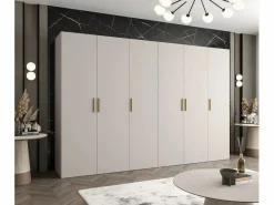 Abiks Möbel Armario Bari 1 con puertas batientes 202/300/52 6 puertas (cachemira) Gris Clearance