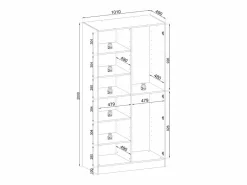 Armario Abierto, Vestidor|Armario: Beige Arena / Vidrio Antisol, 100 x 200 x 51 cm
