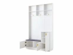 Armario con 3 puertas, 3 ganchos y almacenaje abierto, 120x40x200 cm^Hauss Spole Best