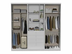Armario BODIL puertas correderas espejo cajones - L.240cm -^Vente-unique Discount