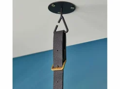 Mueble Perchero|Armario colgante de madera L100cm con correas de cuero VIKY