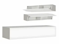 MB Muebles Bonitos Vitrina|Armario colgante para Salón comedor en Blanco y Negro 160x29x30cm Krista H-160