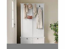 Armario con 2 puertas correderas y 2 puertas - Minimalista - Madera MDF blanca^Hauss Spole Best