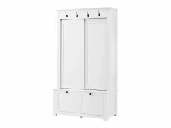 Armario con 2 puertas correderas y 2 puertas - Minimalista - Madera MDF blanca^Hauss Spole Best