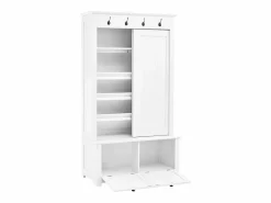 Armario con 2 puertas correderas y 2 puertas - Minimalista - Madera MDF blanca^Hauss Spole Best