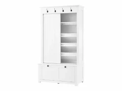 Armario con 2 puertas correderas y 2 puertas - Minimalista - Madera MDF blanca^Hauss Spole Best