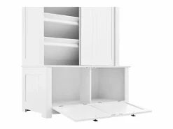 Armario con 2 puertas correderas y 2 puertas - Minimalista - Madera MDF blanca^Hauss Spole Best