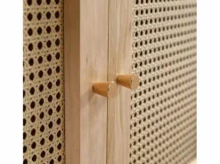 ModernLuxe Armario con barra - 2 puertas de malla de ratán y 1 compartimento con solapa - Natural Color natural claro Clearance
