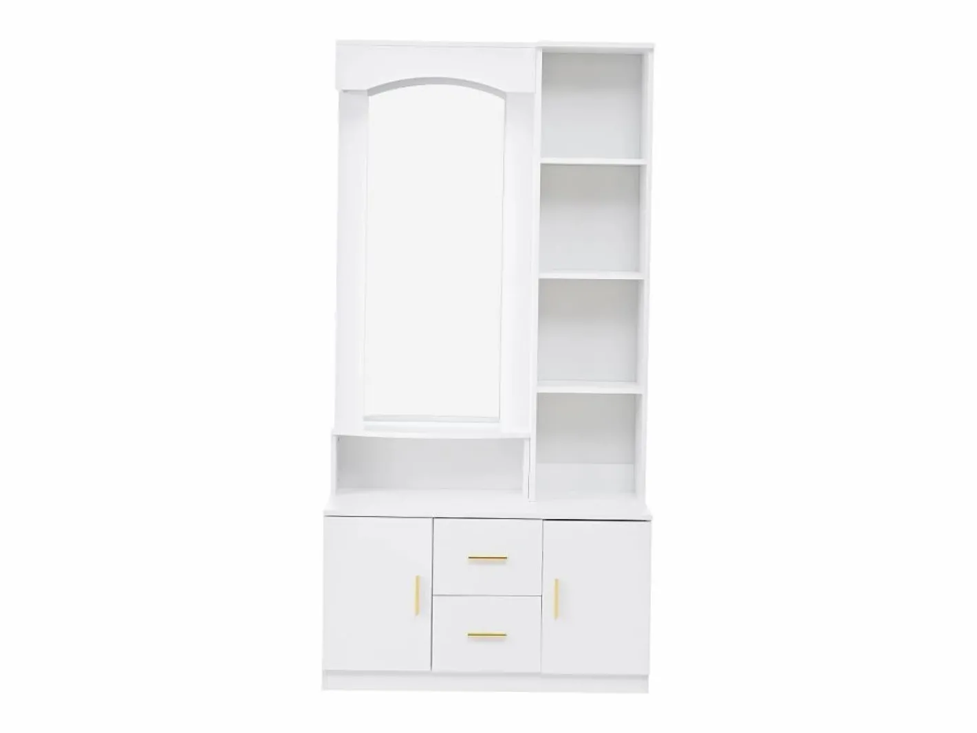 Armario con espejo, 2 cajones y 2 puertas - 90 x 40 x 180 cm^Hauss Spole Sale