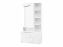 Armario con espejo, 2 cajones y 2 puertas - 90 x 40 x 180 cm^Hauss Spole Sale