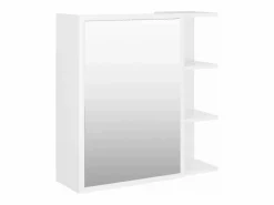 Mueble De Pared Para Baño|Armario con espejo de baño madera contrachapada 62,5x20,5x64 cm ES170363