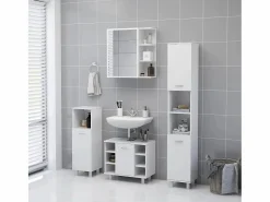Mueble De Pared Para Baño|Armario con espejo de baño madera contrachapada 62,5x20,5x64 cm ES170363