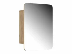 Vicco Armario con espejo para baño roble dorado 70x17.4x50 zino Color natural oscuro Best