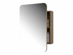Vicco Armario con espejo para baño roble dorado 70x17.4x50 zino Color natural oscuro Best