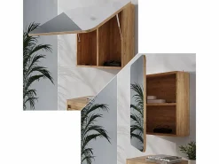 Vicco Armario con espejo para baño roble dorado 70x17.4x50 zino Color natural oscuro Best