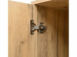 Hauss Spole Armario|Armario con espejo y 4 puertas - Acabado negro y natural