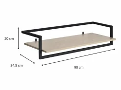 Armario con estante de pared de madera y metal Etan^ Discount