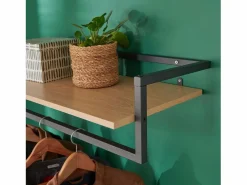 Armario con estante de pared de madera y metal Etan^ Discount