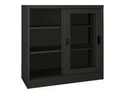 vidaxl Armario Oficina|Armario con puerta corredera acero antracita 90x40x90 cm