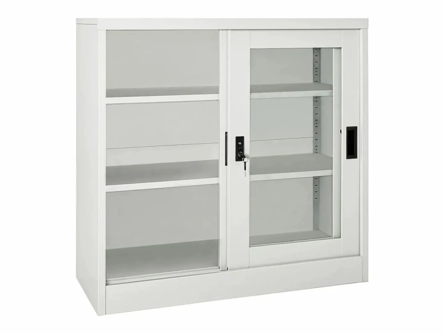 vidaxl Armario con puerta corredera claro acero 90x40x90 cm Gris Outlet