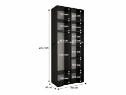 Armario con puertas batientes Inova 1 236,7/200/47^Abiks Möbel Clearance